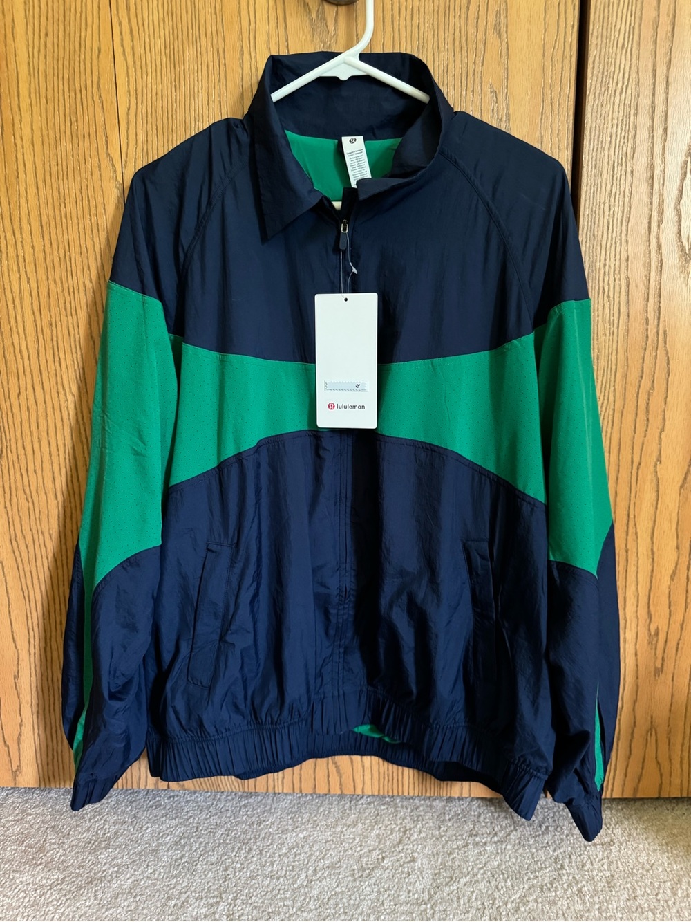 Lululemon Nylon Collared Jacket *Retro Remix Set Club Blue / Raceway Green